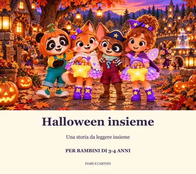 Copertina della storia illustrata Halloween insieme, edizione 3–4 anni.